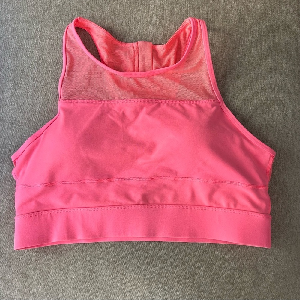ZYIA active pink mesh zip up all star sports bra